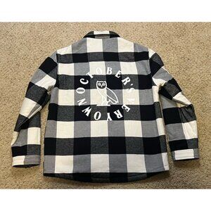 October's Very Own OVO Men's Buffalo Plaid Sherpa Fleece Shirt Jacket Size XL